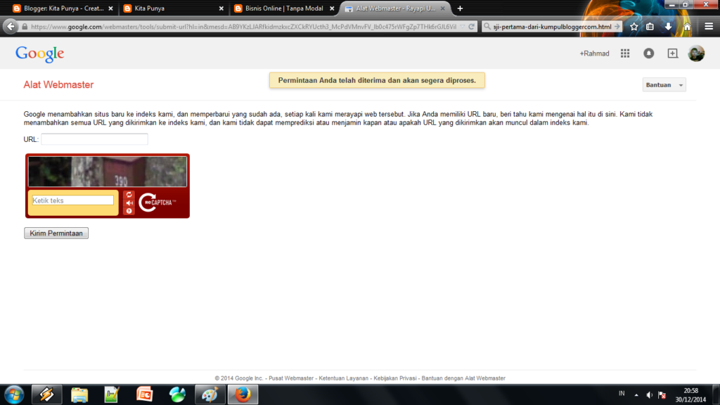 Cara Agar Artikel Cepat Terindex