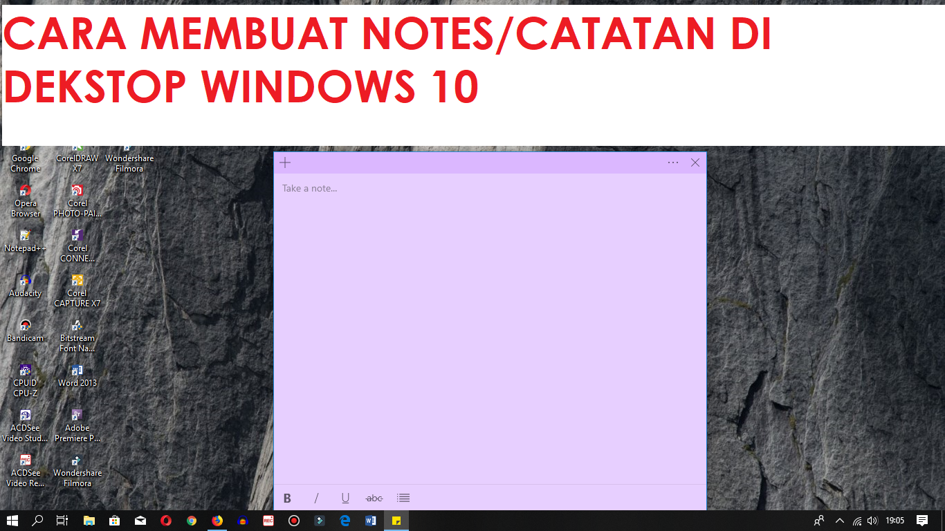 cara membuat notes di laptop