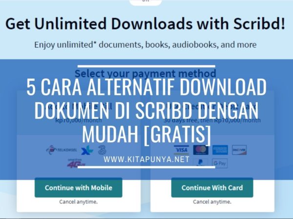 cara download dokumen gratis di scribd